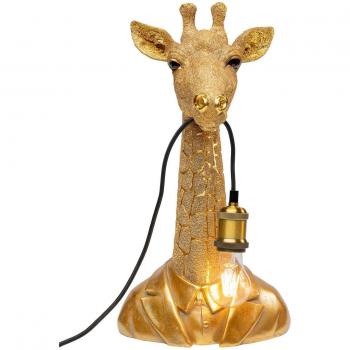 Lámpara de mesa KARE Animal Giraffe, altura 50 cm, material poliresina dorada