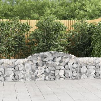 vidaXL Arched Gabion Baskets 2 pcs 300x30x60/80 cm Galvanised Iron