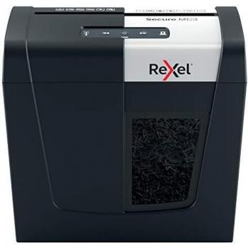 Rexel Secure MC3 Whisper-Shred Destructora de Papel con Microcorte P5, 3 Hojas, Papelera Extraíble de 10 L, Silenciosa y Compacta, 2020128