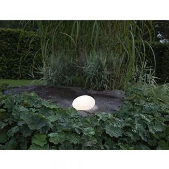 Lámpara LED solar Globy forma piedra 26,5 cm
