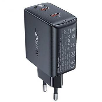 Cargador Rápido Acefast A49 GaN 35W con 2 Puertos USB-C - Negro