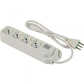 Multipresa Fanton 4 Schuko 2p+t 16A con Cable de 1.5m y Interruptor Luminoso