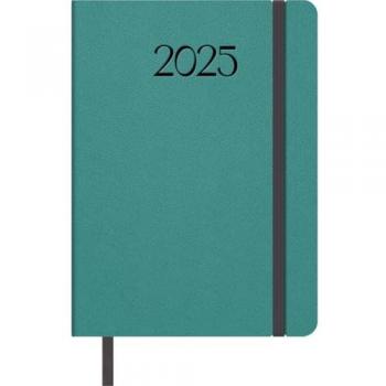 Agenda 2025 Día Página A5 (14x20 cm) Verde Manhattan, Tapa Flexible de Polipiel, Planificador en Español