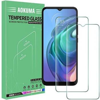 AOKUMA Cristal Templado Motorola Moto E7 Plus/G10/G30/E7 Power, [2 Unidades] Protector Pantalla para Motorola Moto E7 Plus/G10/G30/E7 Power Robusto Antiarañazos Antihuellas con Borde Redondeado Dureza