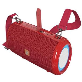 Altavoz Bluetooth 5.3 MTK NF4077 de 10W con FM, Micro SD, USB y Luces LED - Rojo