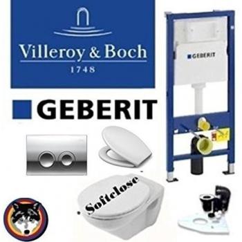 Geberit Duofix, V & B Omnia Classic Juego completo + Haro Asiento de inodoro Diamond Swarowski, C de Plus, Delta 21 Cromo