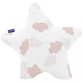 Cojín Rosa Estrella Nubes 50 x 50 cm de Algodón Premium HappyFriday