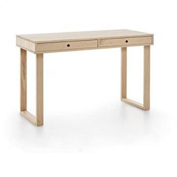 Eros Escritorio Oficina Madera Maciza Natural Color Natural Pata U 100 cm x 50 cm x 76 cm