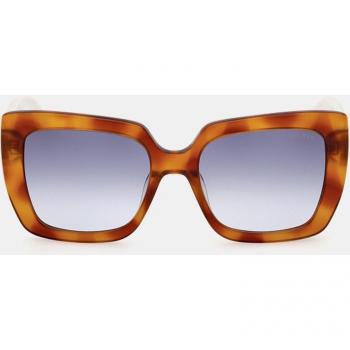 Guess Women's Square Havana Acetate Sunglasses with Blue Gradient Lenses, Model GU7889 53W 140mm