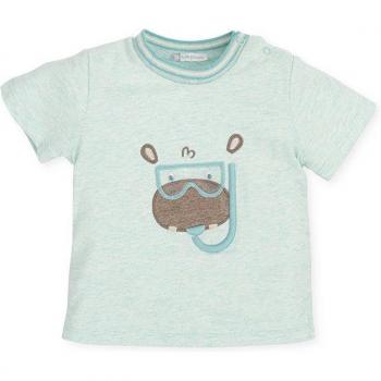 Tutto Piccolo - Camiseta de bebé niño de manga corta con hipopótamo bordado