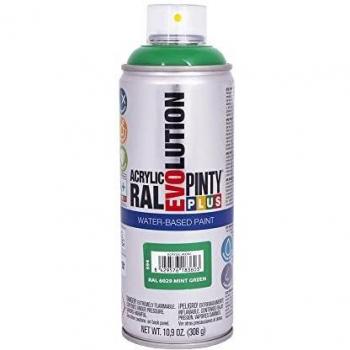 PINTYPLUS 95887 Pintura EN Spray Evolution Water-Based 520CC Verde Menta, RAL 6029 Mint Green, 65 mm