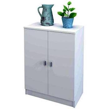 Samblo S9915 Senchi - Armario Bajo de Cocina con 2 Puertas, Blanco, 34 x 60 x 80 cm