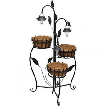 vidaXL Cesta para Plantas con Luces LED Decoración