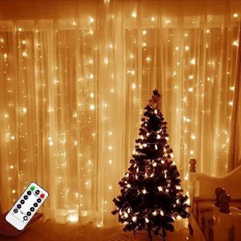 TAOPE Luces de cortina USB Impermeable 300 Led 3m * 3m Decoración exterior e interior con control remoto