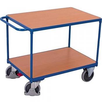 Carro de mesa pesado con 2 superficies de carga 1200x800 mm, capacidad 500 kg, ruedas de goma