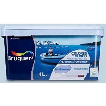 Bruguer Colores del Mundo Pintura para paredes monocapa Mediterráneo Azul Intermedio 4 L