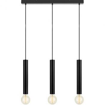 Lámpara Colgante de Techo Sencillo Metal Negro 3 Bombillas 35,5cm