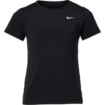 Camiseta Nike Pro de Manga Corta Infantil Negra 92% Poliéster 8% Spandex