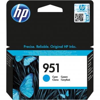 HP 951 CN050AE Cartucho de Tinta Original Cian, Rendimiento Estándar de 700 Páginas para Impresoras HP OfficeJet Pro Series 251dw, 276dw, 8100 y