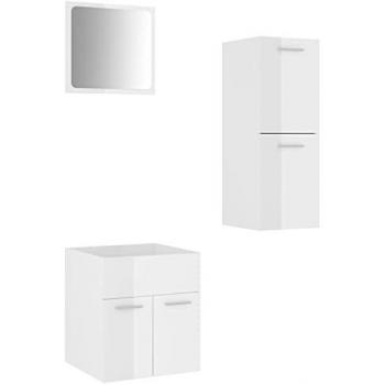 Juego de muebles de baño madera de ingeniería blanco brillo