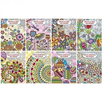 Dibujos para colorear, 8 ejemplares diferentes, Modelos aleatorios - AA.VV
