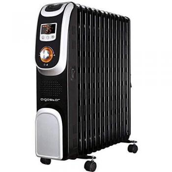 Aigostar Oil Monster 33JHH – Radiador de aceite portátil de 13 elementos, pantalla de control LED, mando a distancia, 2500 Watios de potencia. Diseño exclusivo.