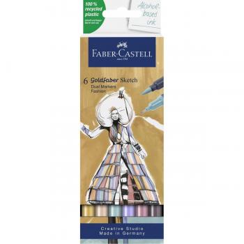Set de Rotuladores Faber-Castell Goldfaber Sketch - Fashion Doble 6 Piezas