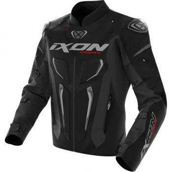 Ixon Chaqueta de Moto Cortex Negra y Gris, chaqueta textil impermeable para motocicleta