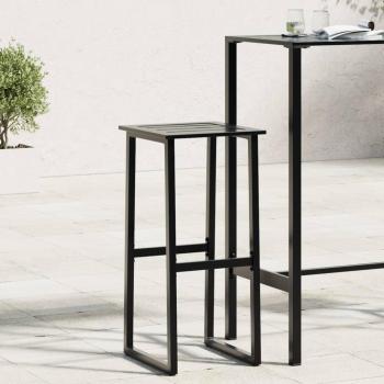 Taburetes de bar 2 unidades acero negro 38x38x80 cm Negro