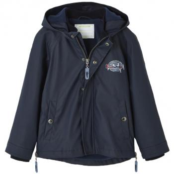 VERTBAUDET Cortaviento con Forro Polar para niño Azul Oscuro Liso con Motivos 2-3 Anos, 94CM