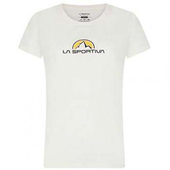 La Sportiva Women's Footstep Short Sleeve T-shirt White/Yellow Size L