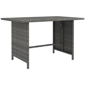 vidaXL Garden Dining Table Grey 110x70x65 cm Poly Rattan