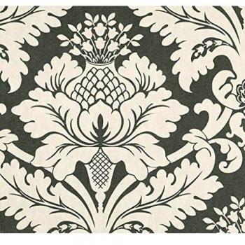 Equipo DRT 19018 Papel pintado, con diseño damasco, Plata