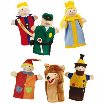 Conjunto de 6 Marionetas de Mano para Teatro de Guiñol - Punch y Judy - Lavables - Multicolor - A partir de 3 Años