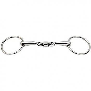 Horka doble articulado sueltos anillo bridón SS 14 mm, metalizado