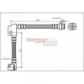 Metzger 4114738 Tubo flexible de frenos