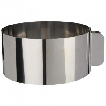 Molde para emplatar extensible de acero inoxidable cromado, diámetro ajustable de 16 cm a 30 cm