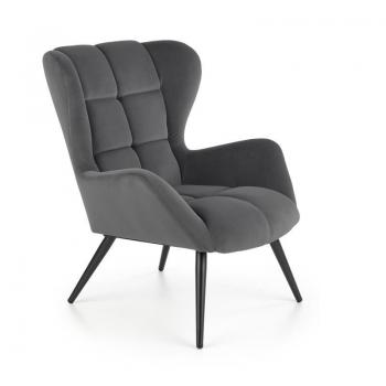 Sillón Houston 1079 Tapiz Gris con Patas de Metal - 91x75x86cm
