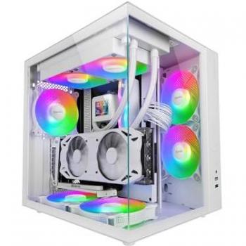 Caja Gaming ATX Mars Gaming MCV-ONE, Doble Cristal Templado, Ventilador Trasero FRGB 12cm, Estructura Doble Cámara, Soporte Refrigeración Líquida hasta 240mm, Sem