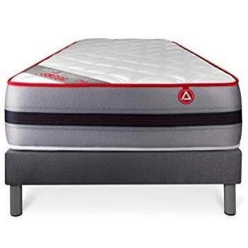 Somier gris + Colchón viscoelástico 90 x 200 VITALIT - Confort equilibrado de 25 cm
