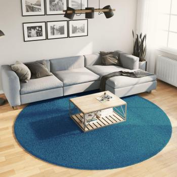 Alfombra de pelo corto OVIEDO Ø 240 cm Color Antracita, Beige, Crema y Turquesa - Alfombra de Área para Sala de Estar, Dormitorio, Habitación y Salón