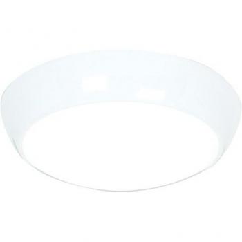 Plafón Vigor Policarbonato blanco brillo - Plafón empotrado redondo 325mm, IP44, 16W y 2W, Blanco brillo