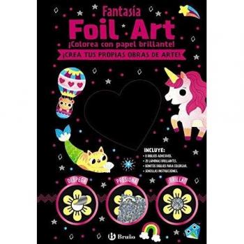 Foil art colorea con papel brillante fantasia