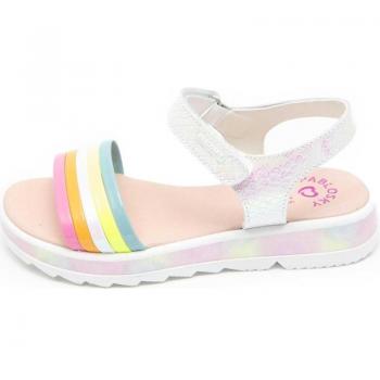 Sandalias abiertas de niña Pablosky en piel con cierre adherente, modelo 431304, color blanco