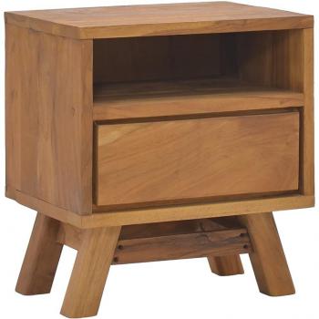 Solid Teak Wood Bedside Cabinet 40x30x45 cm