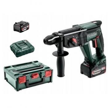 Martillo Perforador Burineur Inalámbrico Metabo KH 18 LTX 24 - 18V, SDS-Plus, 2 Baterías de 4.0 Ah y Cargador ASC 55
