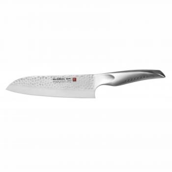 Global Sai 19 cm Santoku Knife - Hammered Blade