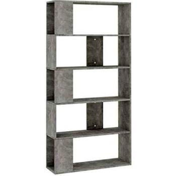 vidaXL Estantería/divisor espacio aglomerado gris hormigón 80x24x159cm
