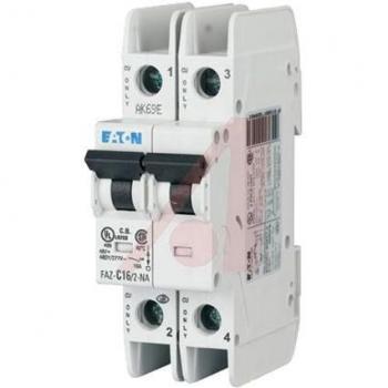 Eaton 2-Pole Circuit Breaker 2A Type C, 10 kA Short-Circuit Protection, DIN Rail Mount