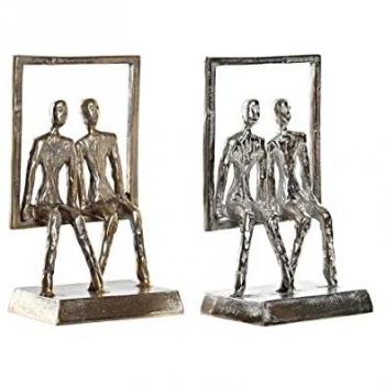 Figura Decorativa Moderna de Pareja en Champán Negro - DKD Home Decor (2 Unidades, 18 x 12 x 32 cm)